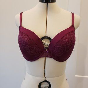 Maidenform Magenta Lace Padded/Underwire Bra Size 38 D